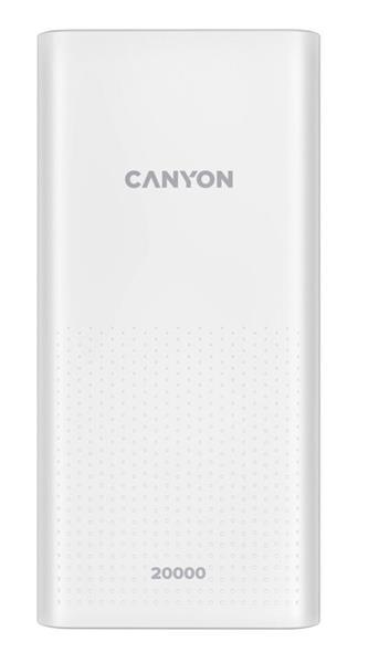 Canyon CNE-CPB2001W Powerbank, polymérová, 20.000 mAh, 2 x v