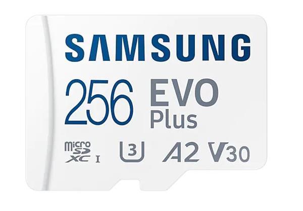 256 GB . microSDXC karta Samsung EVO Plus + adapter ( trieda