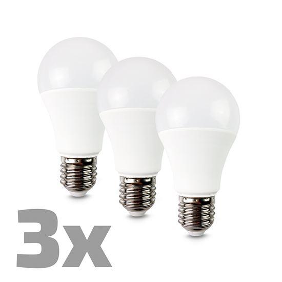 Solight LED žiarovka 3-pack, klasický tvar, 10W, E27, 3000K,