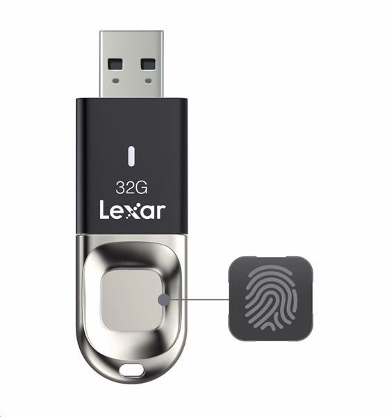 64GB Lexar® Fingerprint F35 USB 3.0 flash drive, up to 150MB