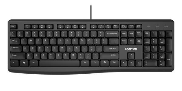 Canyon KB-50, klávesnica, USB, 104/12 multimed. klávesov, EN
