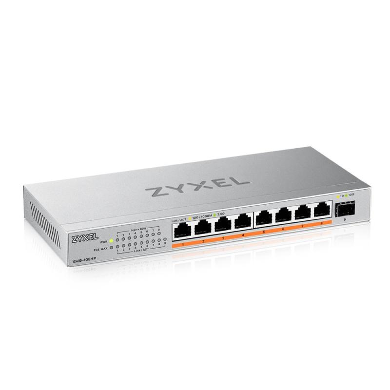 Zyxel XMG-108 8 Ports 2,5G + 1 SFP+, 8 ports 100W total PoE+