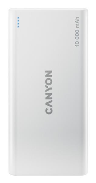 Canyon CNE-CPB1008W Powerbank, Li-pol, 10.000 mAh, 5V/2.1A,