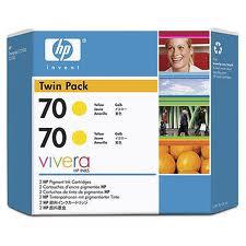 HP 70 2-pack Yellow Ink Cartridges