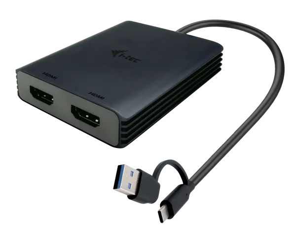  i-tec USB-A/USB-C Dual 4K HDMI Video Adapter