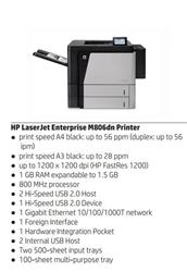 HP LaserJet Enterprise 800 M806dn