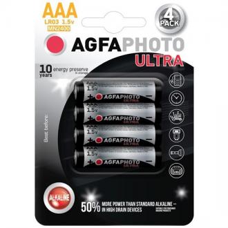 AgfaPhoto Ultra alkalická batéria LR03/AAA, blister 4ks