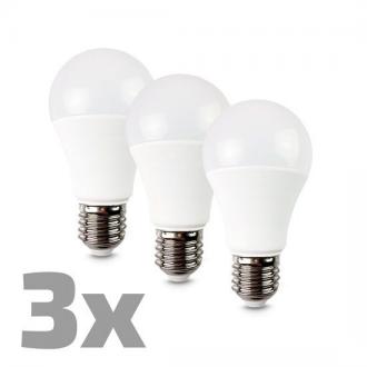 Solight LED žiarovka 3-pack, klasický tvar, 12W, E27, 3000K,