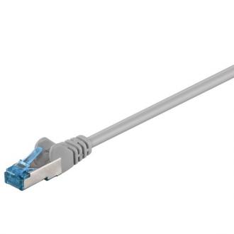 OEM patch kábel Cat.6A, SFTP, LS0H - 1m, sivý/biely