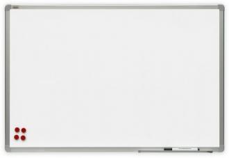Magnetická biela tabuľa, utierateľná, hliníkový rám, 60 x 45 cm