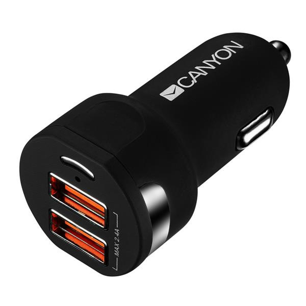 Canyon C-04, univerzálna autonabíjačka, 2x USB, 5V/2.4A, int