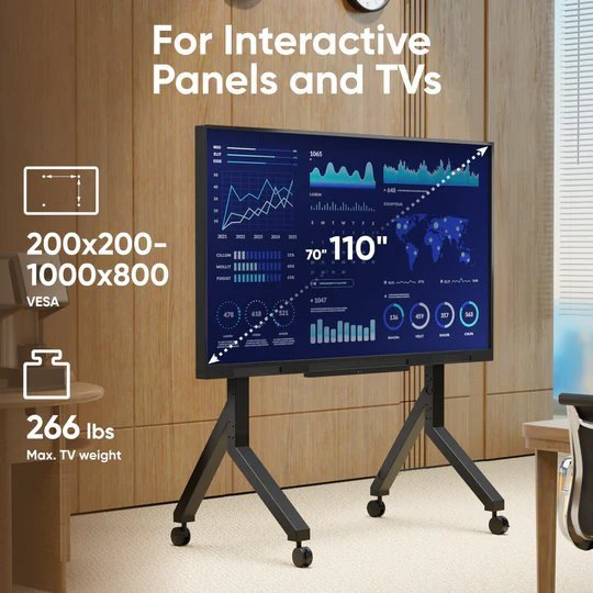 ONKRON mobilný TV stojan pre 70" - 110" do 125 kg, s držiako