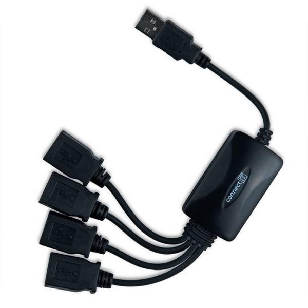 USB Hub Connect IT (CI-50) USB 2.0 / 4x USB 2.0 (CI-50) čierny
