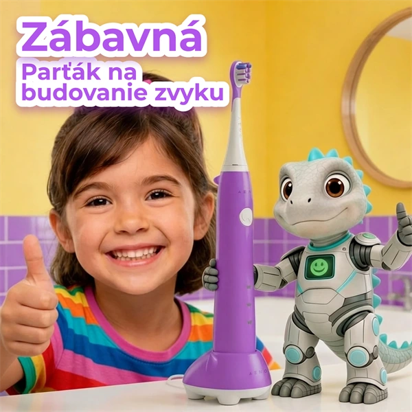 AENO sonická detská zubná kefka DB9V, farba fialová,3 režimy
