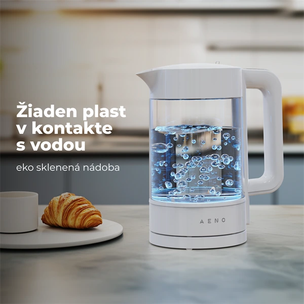 AENO Rychlovarná kanvica EK5 - 1,7l, 2200W, Strix, funkcia u