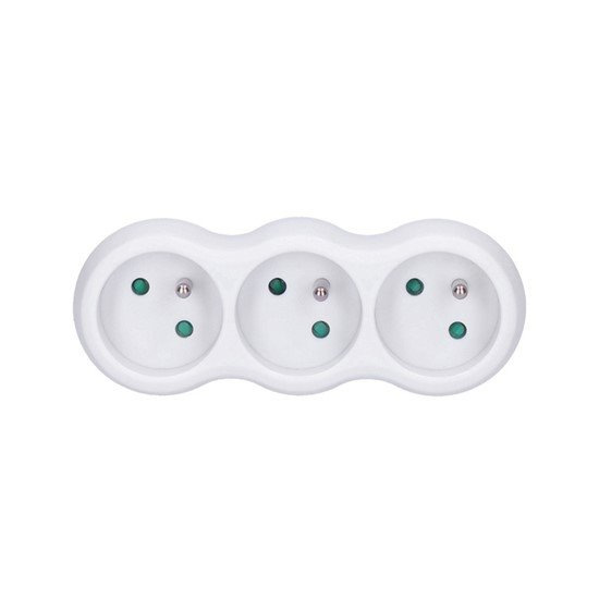 Solight rozbočovač, 3 x 10A, biely