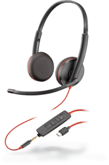 Plantronics BLACKWIRE C3225 headset Stereo, USB-C, 1 x 3.5 m