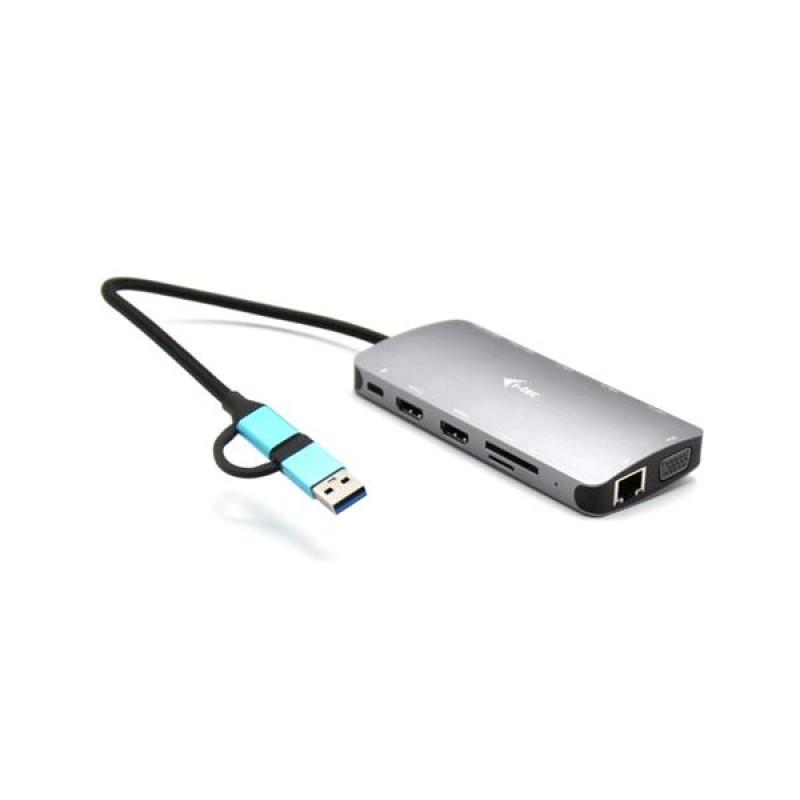 i-tec USB 3.0 USB-C/TB3 3x Display Metal Nano Dock with LAN,