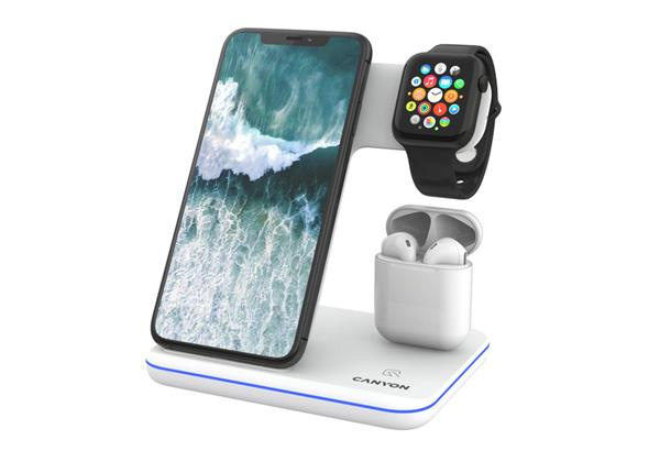Canyon WS-302, 3v1, bezdrôtová Qi nabíjacia stanica pre 3 za