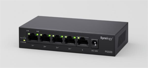 Synology™ PS500 5-portový nespravovaný PoE+ prepínač