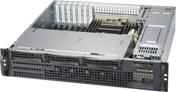 Supermicro 2U chassis, 3 x 3.5" hot-swap SAS/SATA drive bay,