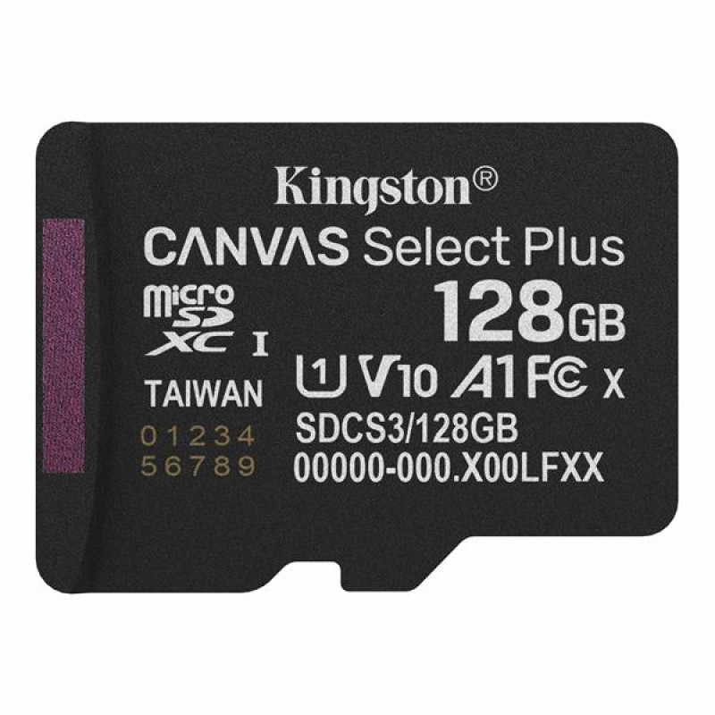 128 GB . microSDXC karta Kingston Canvas Select Plus U1, V10