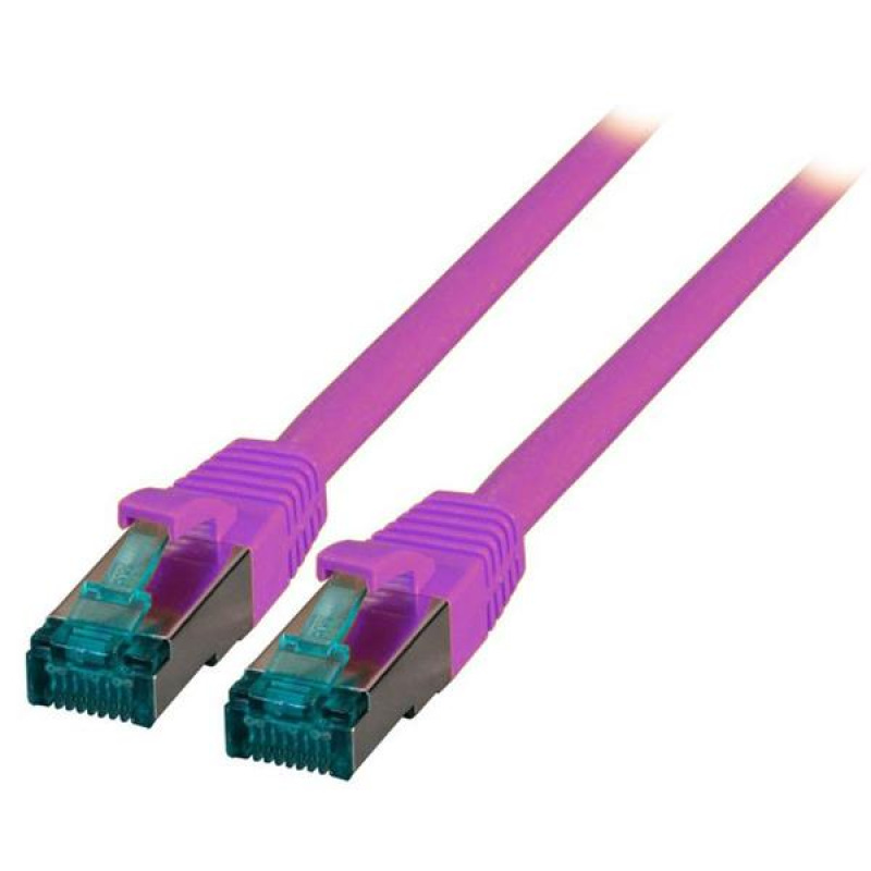 S/FTP (PiMF) Patchkábel LSOH 1.5m cat.6a, fialový Cu 