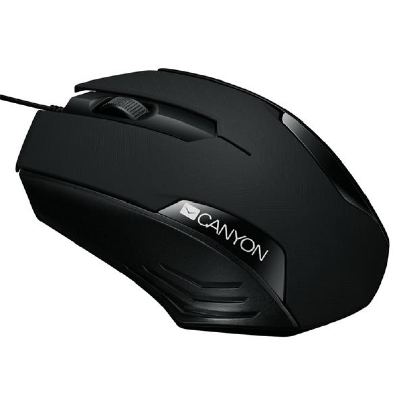 Canyon CM-02, optická myš, USB, 1000 dpi, 3 tlač, čierna, bl