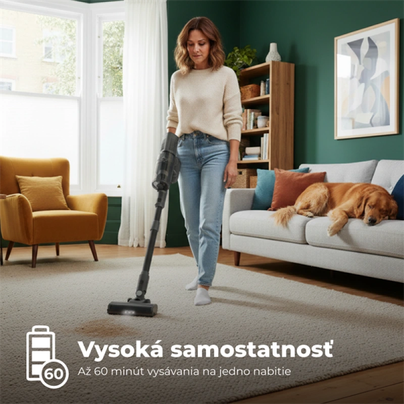 AENO Tyčový vysavač SC7, Turbo kefa s osvetlením, super výko