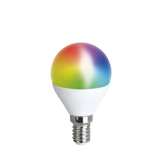 Solight LED SMART WIFI žiarovka, miniglobe, 5W, E14, RGB, 40