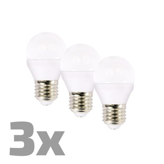 Solight LED žiarovka ECOLUX 3-pack, miniglobe, 6W, E27, 3000