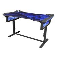 E-Blue Herný stôl EGT004BK, 135x78,5cm, 72-91,2cm, RGB podsvietenie, výškovo nastaviteľný,