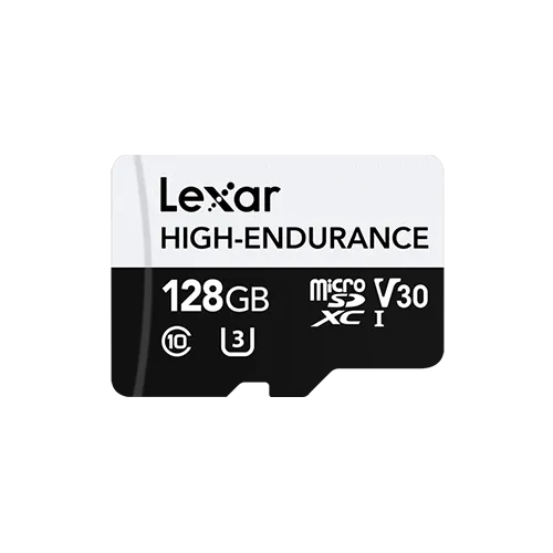 128GB Lexar® High-Endurance microSDHC/microSDXC™ UHS-I cards