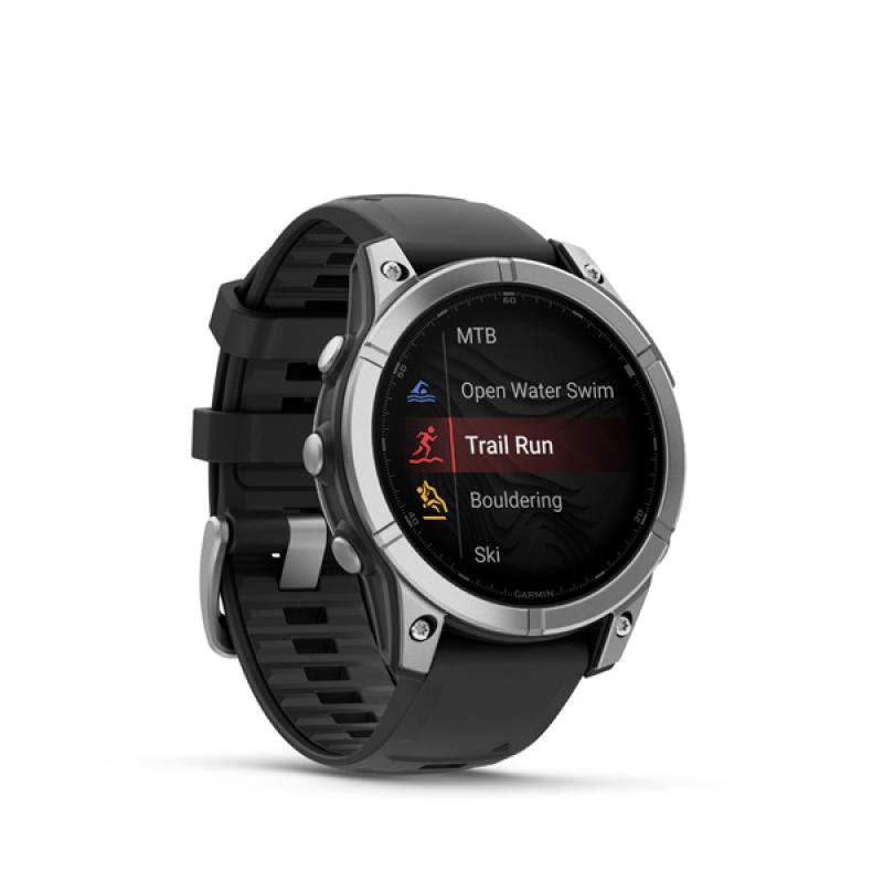 Garmin fenix E - 47mm, AMOLED, Slate Gray Steel/Black, Black