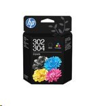 HP 302/304 Tri-color/Black Ink Crtg 2-Pk