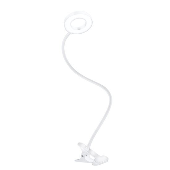 Solight LED stmievateľná stolná lampička s klipom biela, 300