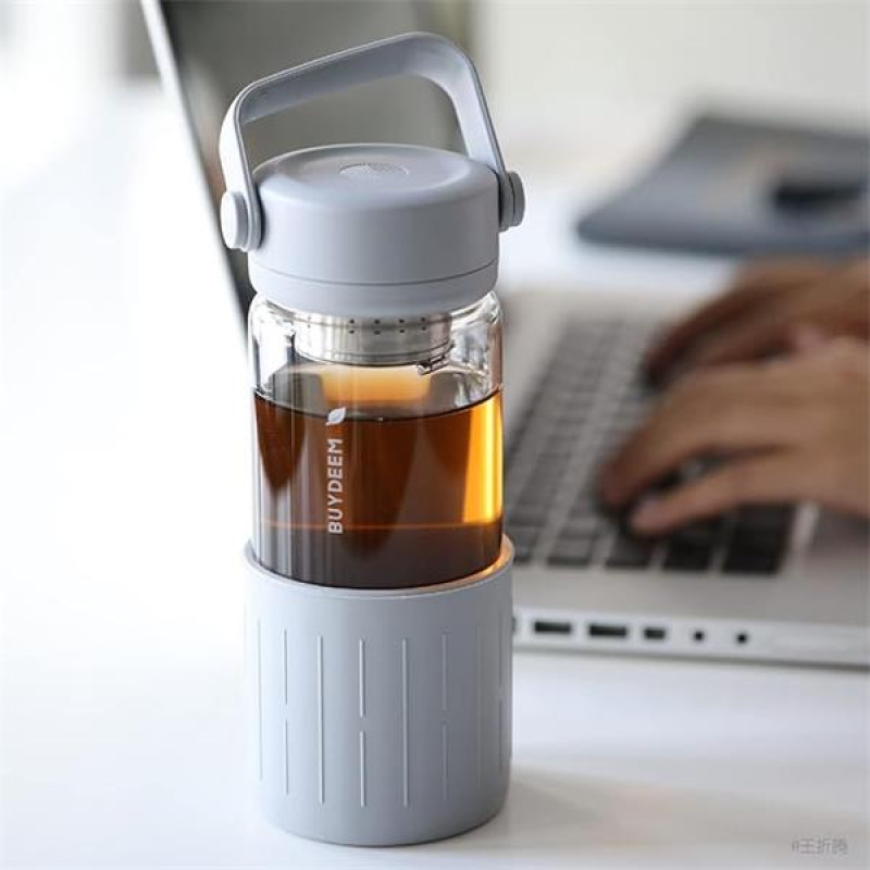 BUYDEEM Prenosná sklenená čajová fľaša 350 ml, model CD1008,