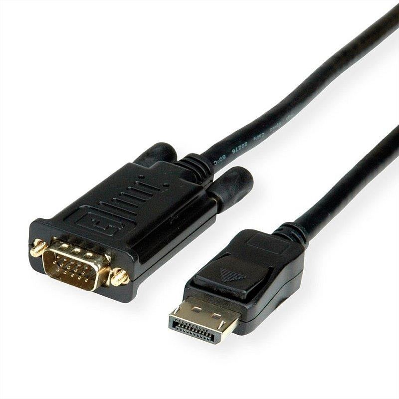 Kábel DisplayPort na VGA M/M 2m, max.1920x1200@60Hz, čierny,