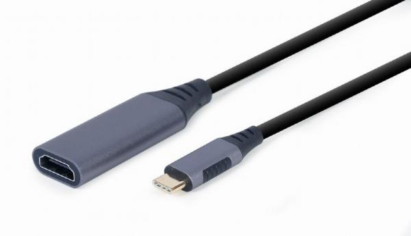 Gembird adaptér USB-C (M)  na HDMI (F), 0.15m kábel, šedý