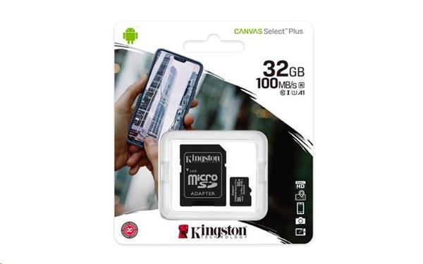 32 GB . microSDHC karta Kingston Canvas Select Plus Class 10