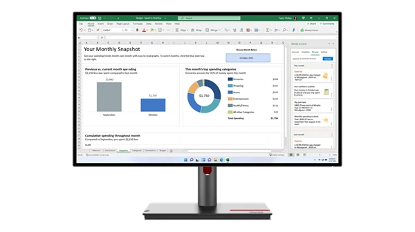 Lenovo P27h-30 27" 2560x1440 QHD 1000:1 250N 4ms HDMI+DP+USB