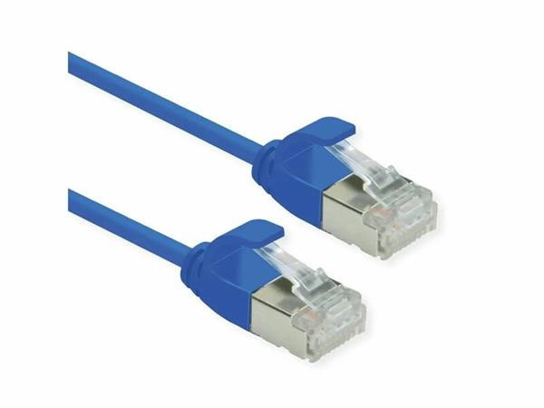 Roline U/FTP patch kábel 0,15m cat6a slim, super flex, modrý