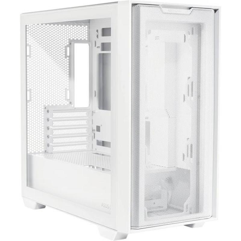 ASUS A21 CASE Transparent Glass WHITE, mATX, biela