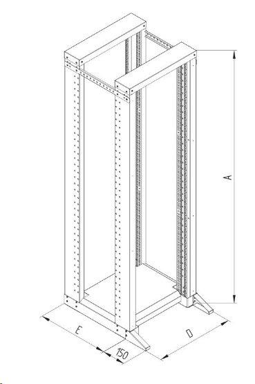 TRITON Dátový rozvádzač Stojan 37U dvojdielny 800hl. RAL 703