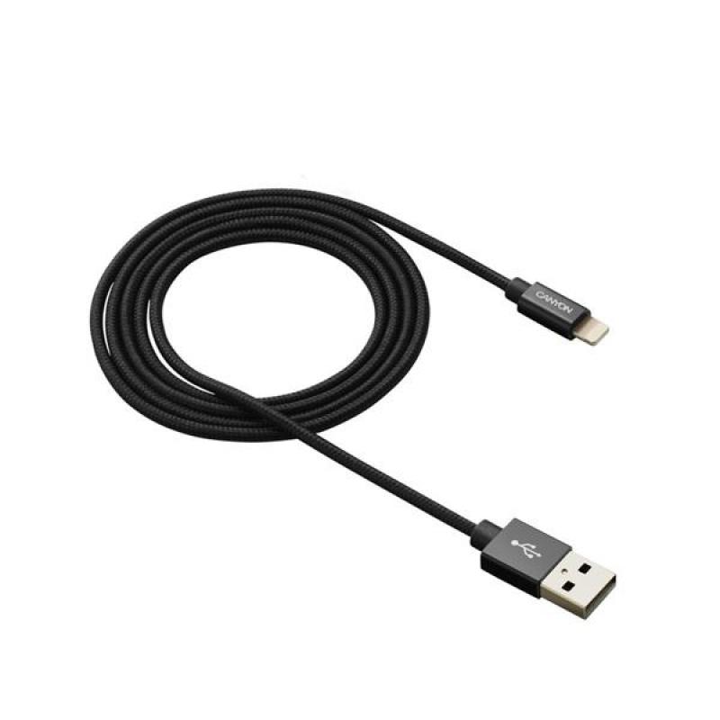Canyon CNS-MFIC3B, 1m prémiový opletený kábel Lightning/USB,