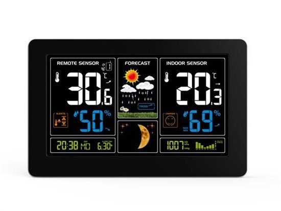 Solight meteostanica, extra veľký farebný LCD, teplota, vlhk