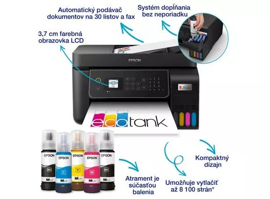 Epson EcoTank L5396 A4, color MFP, Fax, ADF, USB, LAN, WiFi