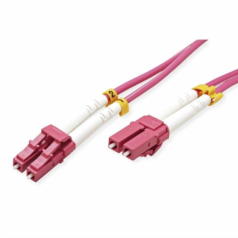 Fiber kábel LC-ST,2m, MM, Duplex OM4 (50/125µm), fialový