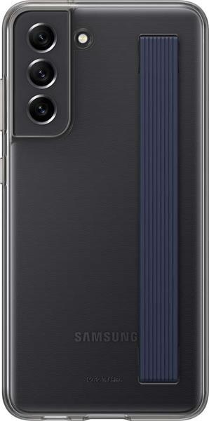 Samsung polopriehľadný zadný kryt s pútkom pre S21 FE, čiern