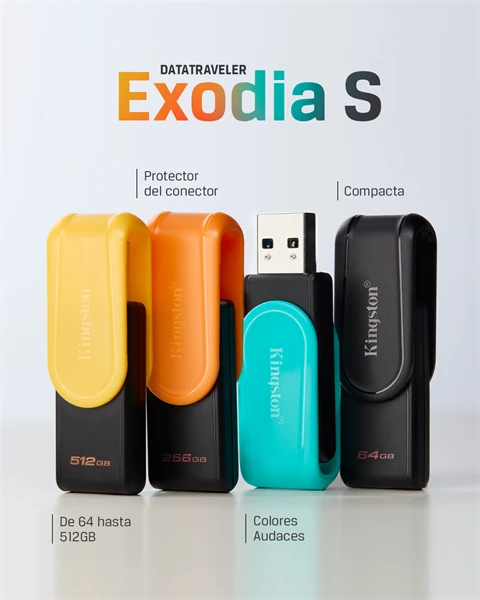 128 GB . USB 3.2 kľúč . Kingston DataTraveler Exodia S (Blac